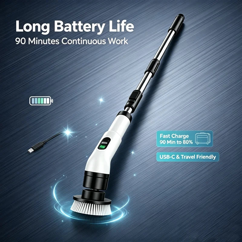 Household Cordless Spin Scrubber Multipurpose Cleaning Brush  Kitchen Gadgets Hair Brushes Bathroom Broom Toilet Electric Mops